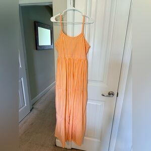 Never Worn Pact Sleeveless Orange Striped Maxi Dress